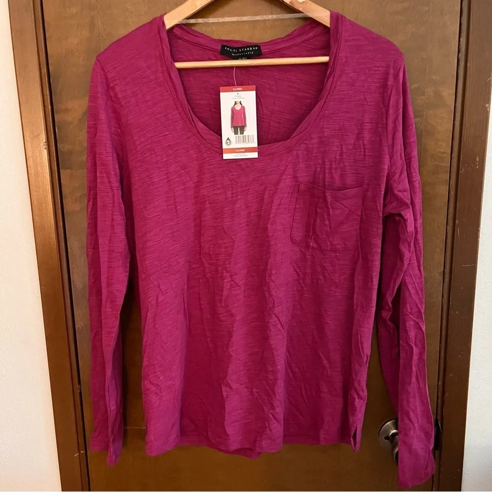 NWT Social Standard by Sanctuary Pink Long Sleeved Tee